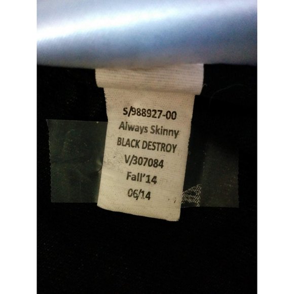 GAP 1969 31/12S Black Wash Distressed Always Skinny High Rise Jeans 26" inseam - Picture 4 of 7